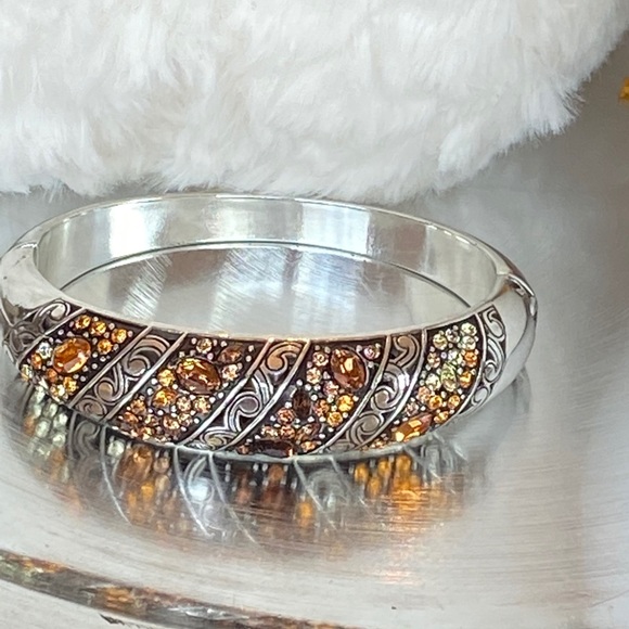 Brighton CRYSTAL VOYAGE Amber Gold Crystal Heart Necklace Bracelet Earrings RARE - Picture 7 of 16